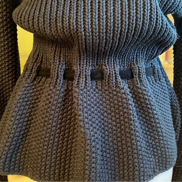 NEW LRL Ralph Lauren Chunky Belted Peplum Shawl Cardigan Sweater Jacket S NWOT - Picture 11 of 16